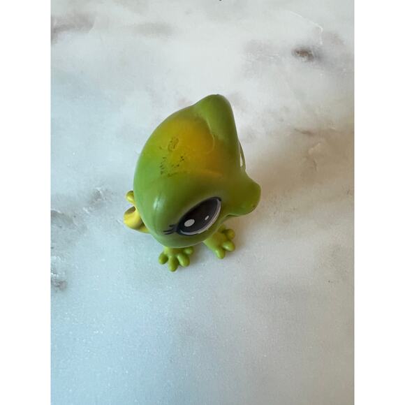 Littlest Pet Shop Simon Frogby #58 Blue Frog, Gecko Lizard Mabbox LPS Mini #3-42 - Picture 9 of 11